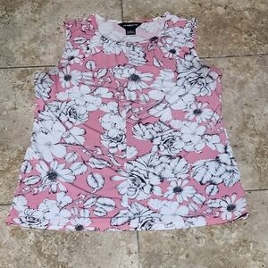 Liz Claiborne Pink and White Floral Blouse
